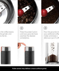 Electric Blade Coffee Grinder For Fresh Grounds In Minutes Fast And Quiet Easy To Clean Black Finish Ideal For Home Brewing
