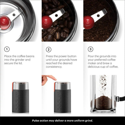 Electric Blade Coffee Grinder For Fresh Grounds In Minutes Fast And Quiet Easy To Clean Black Finish Ideal For Home Brewing