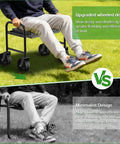 Person sitting on a Three In One Rollin Garden Stool With 360 Degree Wheels Foldable Kneeler And Seat, outdoor view