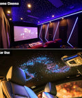 Lit 400 Piece Starlight Fiber Optic Headliner Kit 9.8 Feet Long 0.03 Inch Diameter RGBW Roof Lights in home theater and car
