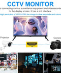 Display setup featuring a 27 Inch CCTV Monitor For Surveillance With Full HD 1920x1080 Display Security Camera Monitor All In One Plug And Play