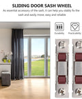 Four Piece Double Flat Wheel Sliding Window Rollers And Wardrobe Slider Pulleys Crafted From Premium Stainless Steel seen in living area.