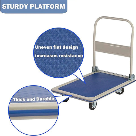 Heavy Duty Folding Platform Truck And Portable Hand Cart For Warehouse Moves Built Tough As Nails To Haul Six Hundred Sixty Pounds No Sweat Perfect For Home Office Or Factory Tasks