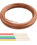 18 Gauge 5 Conductor Thermostat Wire 200 Ft Brown, Insulated Solid Copper Cable For HVAC, Furnaces, Smart Thermostats