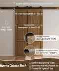Heavy Duty Sliding Barn Door Hardware Kit With Black T Shaped Tracks For 33 Inch Wide Double Doors and measurements guide