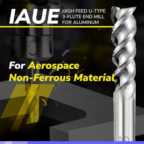 Image of Carbide Square End Mill 3 Flute One Eighth Inch High Feed U Type Design For Roughing And Finishing Aluminum Milling Copper Alloys