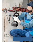 Heavy Duty Cordless Wire Puller And Threader Machine With Portable Lithium Battery For Easy Cable Installation in use.