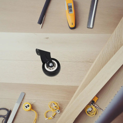Heavy Duty Slider Wheels Rock Solid Construction For Quiet Barn Door Cabinet Sliding Track Gliding flexible side mounting detail with tools.