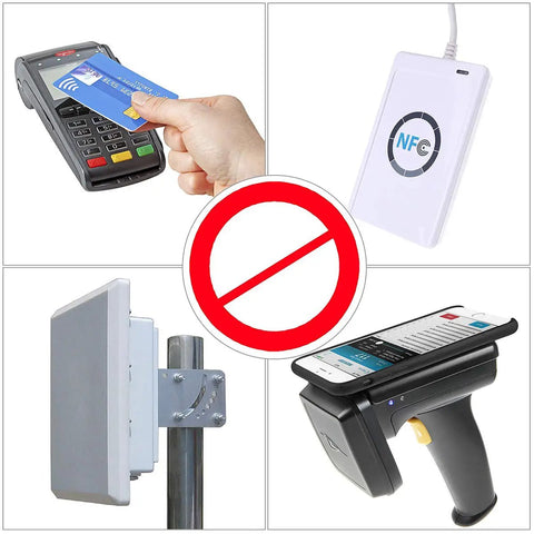 RFID Blocking Card 5 Pack Shield For Wallets And Purses Keeps Your Cash And Cards Safe From Sneaky Contactless Skimming With 13.56 MHz NFC Tech Safe And Reliable To Use Blue against NFC readers and scanners