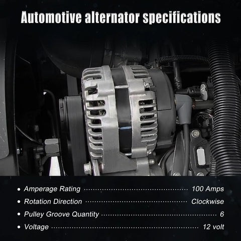Alternator Replacement For Mazda Vehicles, Direct Fit 2.0L And 2.5L Engines, installed in engine bay, close-up view