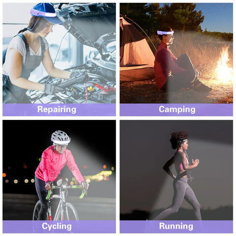 Rechargeable Dual Headlamp Set With 1000 Lumen Output, 230 Degree Wide Beam And Spotlight, Motion Sensor used in various activities