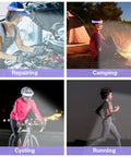 People using 2 LED Headlamp Dope 1000 Lumen Rechargeable Flashlight With 230 Degree Wide Beam Sensor Mode for various activities.