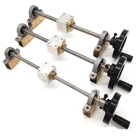 Heavy Duty Top Shelf T8 Lead Screw Set With Durable Brass Nut And Sweet Turning Handwheel 400Mm Trapezoidal Threaded Rod For Cnc 3D Printer Serious Axis Mods with steel threads and handwheels