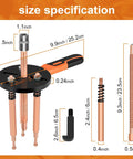 Front view of 33-in-1 bearing puller kit with copper-tone rods, black base, orange handle and puller components.