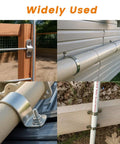 Workhorse Six Pack 3 Inch Thickened 304 Stainless Steel U Clip Pipe Brackets on fence, pipe, and wood surfaces.