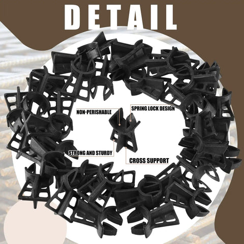 200 Pieces Rebar Chairs Plastic Heavy Duty Spacers For Concrete Forming Fits Bar Sizes 3 To 5 with detail highlights