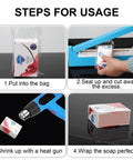 Steps for using Top Shelf 4X6 Inch POF Heat Shrink Wrap Bags 200 Pack 100 Gauge Crystal Clear Film for sealing items.