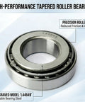 Beefed Up Heavy Duty Tapered Roller Bearing Cone And Cup Two Sets L44649 L44610 For Wheel Hub 1.0625 Inch Bore 1.98 Inch OD 0.56 Inch Thick Chrome Steel High Load Wheel Bearing Kit, engraved L44649 bearing