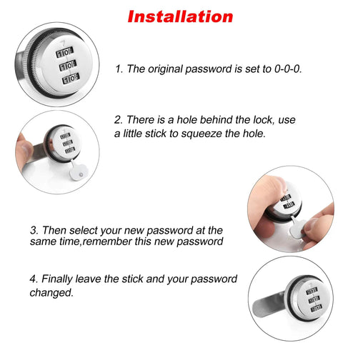 Installation guide for Combo Cam Lock Security Locks Set Of Two With Three Digit Password Code
