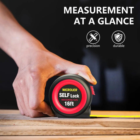 16 Foot Self Locking Tape Measure With Steel Case Retractable Imperial And Metric Scale Mid Precision Easy Read
