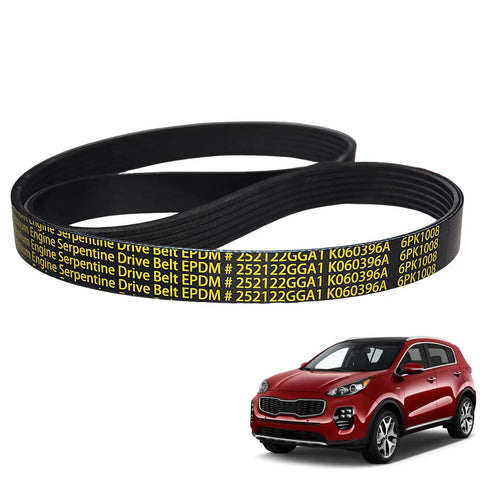 Serpentine Drive Belt 6 Rib 39.69 Inch Replacement For Hyundai Sonata 2015 2019 Santa Fe 2019 2020 Tucson 2018 2021 And Kia Optima 2016 2020 Sportage 2017 2022 Sorento 2016 2018 Alternator And AC OE 25212 2GGA1