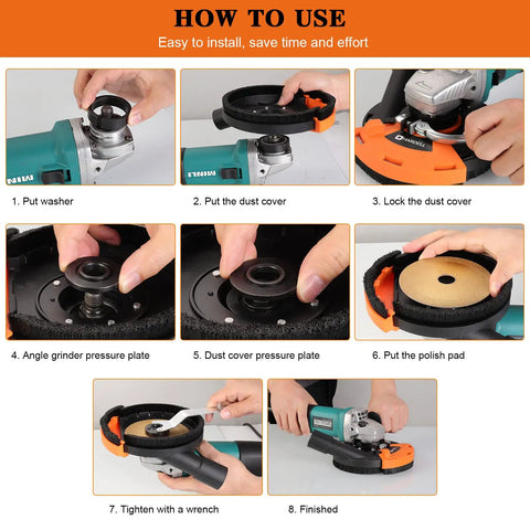 Step-by-step guide to installing 7 Inch Dust Shroud For Angle Grinder Heavy Duty Surface Grinding Dust Capture Fits 70 To 76mm Front Covers