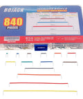 Ultimate DIY Breadboard Jumper Wires Kit, 840 Pcs With 14 Lengths From 2mm To 17mm in plastic case, colorful wires displayed