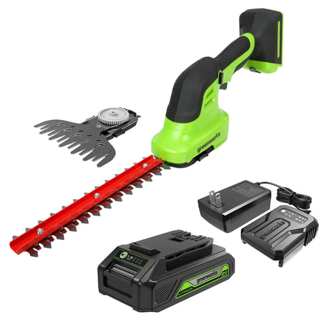 24V Cordless Hedge Shear And Shrubber With USB Battery And Charger Included No Fuss Lightweight Power Tool For Pruning And Shaping Bushes