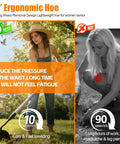 Heavy Duty Draw Hoe For Weeding And Tilling, 66 Inch Long Handle Garden Tool with ergonomic design reducing fatigue