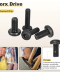 Top Tier M6 Pan Head Torx Security Screws 25 Pack Black Carbon Steel Hardware For Furniture Assembly And DIY Projects That Grip Tight And Knock Out Every Job Quick Smart, showing black screws with Torx drive.