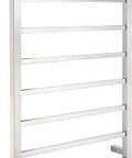 Eight Bar Wall Mounted Towel Warmer In Polished Chrome Plug In 80W Electric Towel Rack For Bathroom Fast Heat Energy Efficient Steel Towel Heater