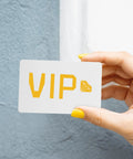 Straight Up Premium White Pvc Cards Bulk Pack Standard Eighty Five By Fifty Four Millimeter Size Ideal For Double Sided Id Printing Custom Employee Badges Smooth Banking Swipes Ready To Roll, VIP card design held in hand.