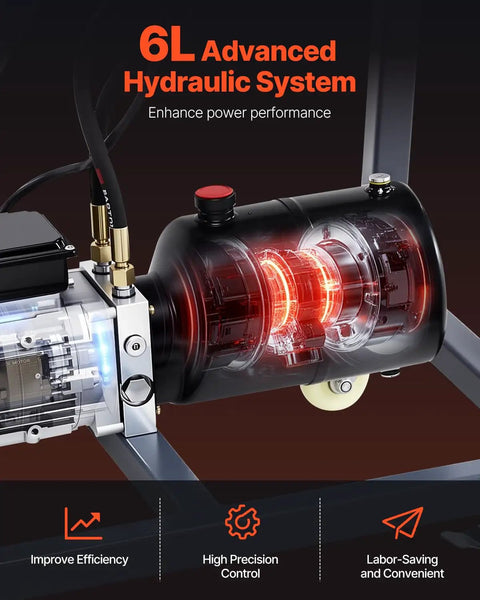 Close-up of the 6L hydraulic cylinder from the Beast Electric Tube Bender For Home Garage 750W Pipe Bending Machine