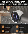 Close-up of the digital display on the Compact Espresso Machine With 20 Bar Pump And Manual Steam Milk Frother, showing pressure and temperature.