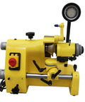 Pro Grade Heavy Duty Universal Cutter Grinder Sharpener Multi Function Bench Machine For Drill And Lathe Tools Comes With Full Collet Kit 110V side view with adjustable parts and light.