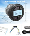 Waterproof Marine Bluetooth Stereo Head Unit with AM FM Radio, 2.8 Inch LCD Display, accessories included.