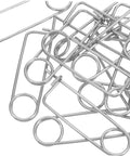 Ditch The Loose Ends With These Cool Nolis Spring Pins, Stainless Steel Quick Lock Clamps For Garden Hooks And Heavy Machinery Tasks That Stay Put, detailed view of silver spring steel cotter pins.