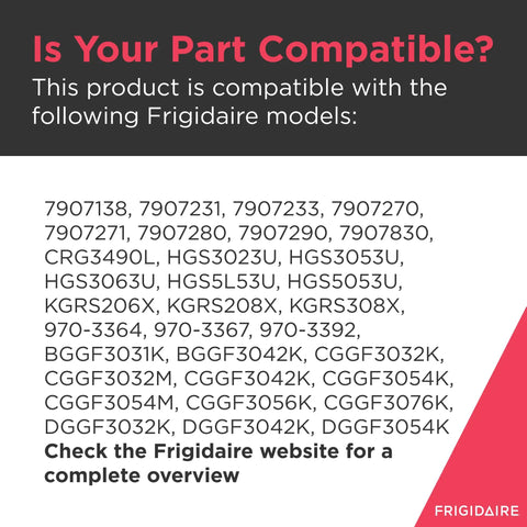 Compatibility list for Stovetop Spark Ignition Switch Replacement For Gas Ranges And Stoves with various models.
