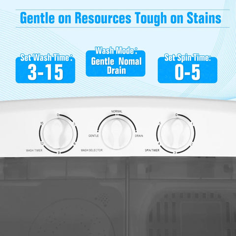 Game Changing Portable Washer And Dryer Combo Featuring An 18 Pound Twin Tub Setup Built To Crush Daily Dirt In Small Spaces Like Dorm Rooms Rvs And Trailers While Rolling Out Silver Ion Freshness With Zero Sweat control panel with timer and wash modes.