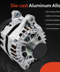 Beefed Up 150 Amp Alternator Replacement Fits 2014 2015 Kia Optima 2.0L 2.4L 2012 2014 Kia Sorento 2.4L 2013 2016 Hyundai Santa Fe Sport