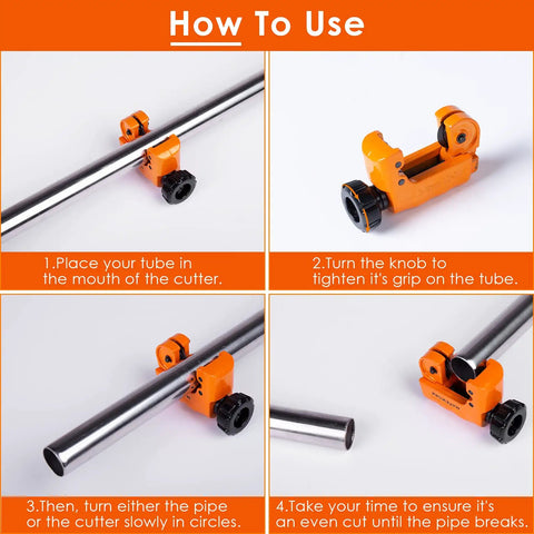 Step-by-step guide on using Fast Tubing Cutter Set With Mini Cutter And Deburring Tool For Quick Cuts On Aluminum Copper PVC Tubes