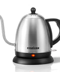 Gooseneck Electric Kettle 1L Stainless Steel Pour Over Teapot For Coffee And Tea BPA Free Fast Heating Auto Shut Off Boil Dry Protection Easy Pour Precision Pro Grade on table