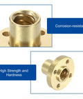 Two Pack Tr8x8 Lead Screw Brass Nut For 3D Printers And CNC Machines, corrosion-resistant view displaying threaded interior.