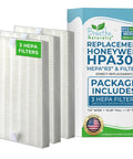 Replacement Air Filters For Honeywell HPA300 HPA200 HPA100 Series True HEPA Filter Set box and three 7.5x10.25x1.5 inch filters