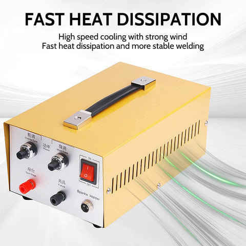 30A Handheld Jewelry Spot Welder For Gold Silver Platinum And Steel Pro Grade Pulse Arc Welder Machine front view