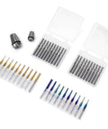 LUNYEE 40pc CNC router bit set with ER11/ER16 collets; gold- and blue-coated end mills in plastic cases