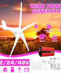 Power Up Home With A 2000W Wind Turbine Generator Kit That Runs On 12V 24V Or 48V Includes Controller And Inverter Durable Aluminum