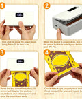 Steps to use Mini Bag Sealer 2 In 1 Heat Sealer And Cutter With Rechargeable Battery And LED Display Portable 6 Gear Adjustable Sealing Machine