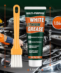 Lithium Grease Tube With Brush, Multi Purpose Lithium Lubricant For Hinges, Bearings, Gears And Chains displayed in car engine