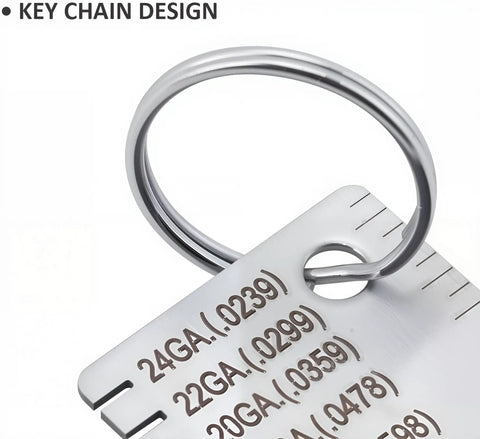 Metal Thickness Gauge For Sheets And Wires, Welding Gauge Plated Size Inspection Tool with laser-engraved scales and keychain.
